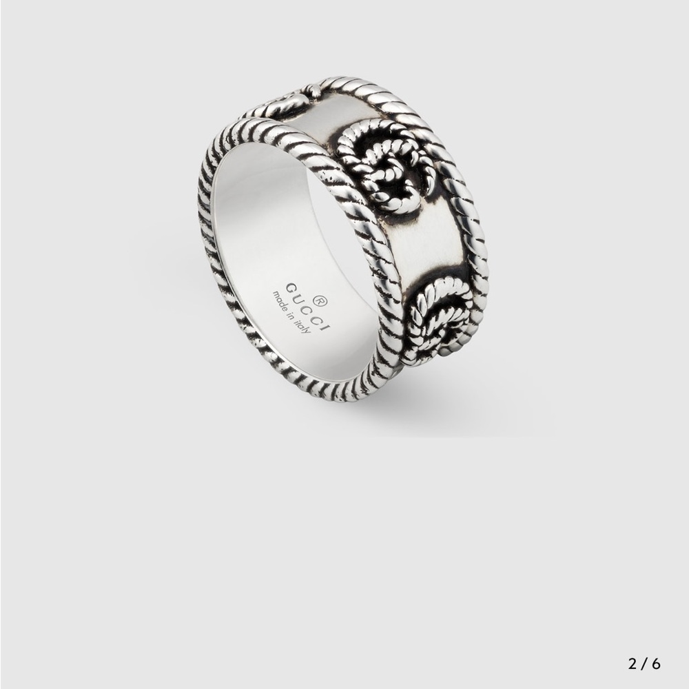 Gucci Silver Band with Rope Accents